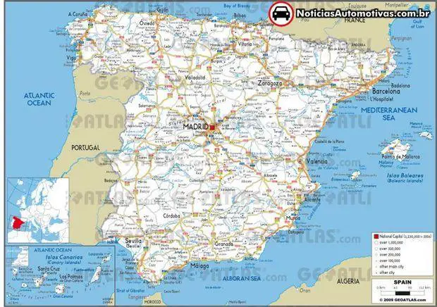 Mapa Das Estradas Da Espanha