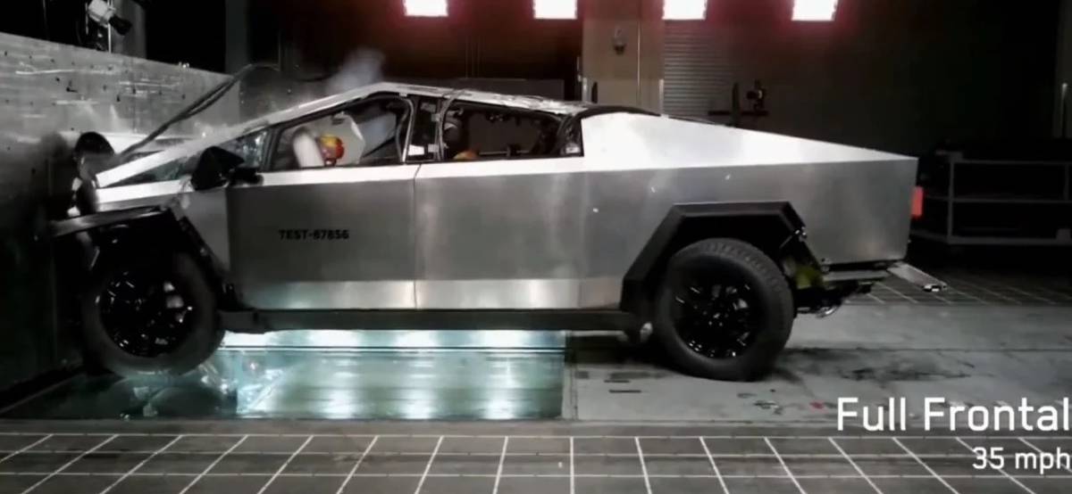 tesla cybertruck crash test tesla cybertruck crash test