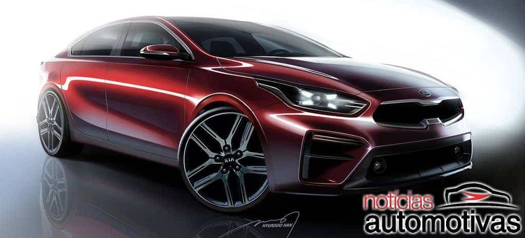 kia-cerato-2019-1 kia-cerato-2019-1 Kia Cerato 2019 com design inspirado no Stinger tem esboço divulgado