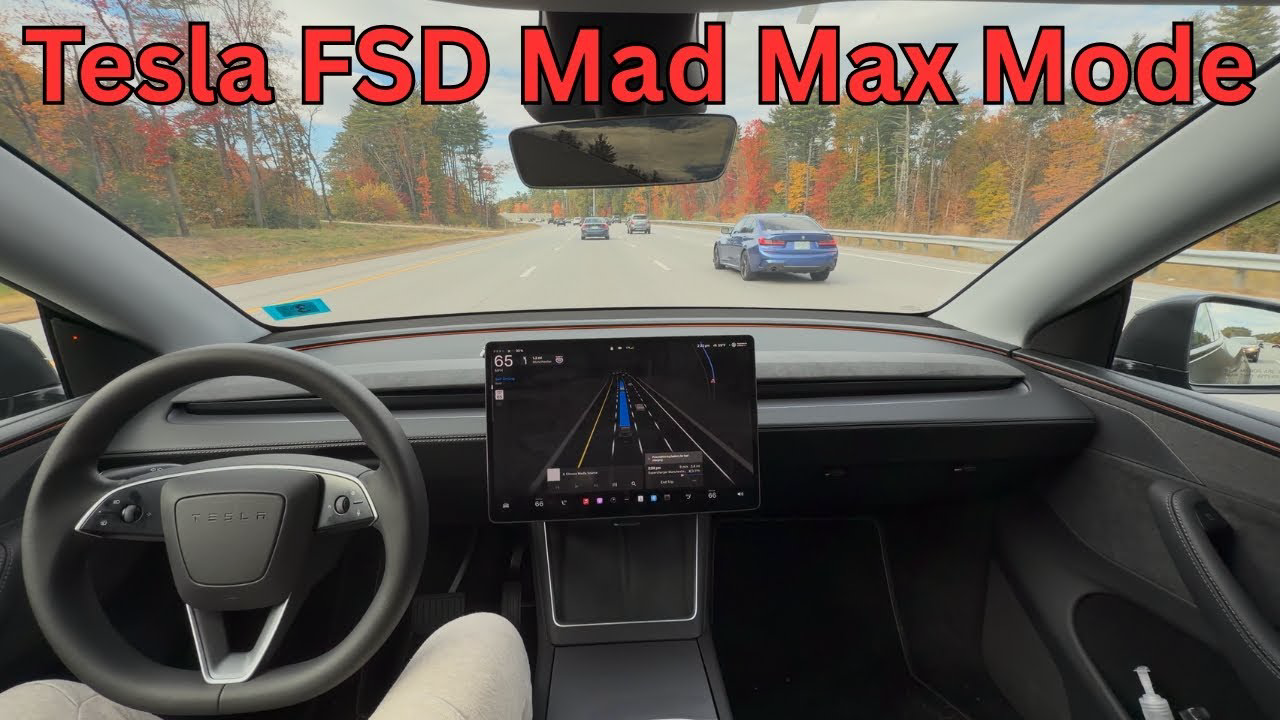 Tesla FSD V14.1.2: First daytime drive with Mad Max mode enabled