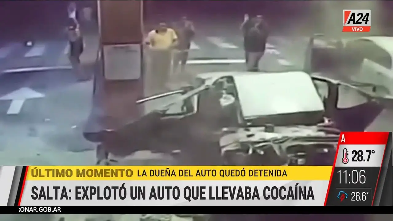🚨 Salta: explotó un auto que llevaba cocaína