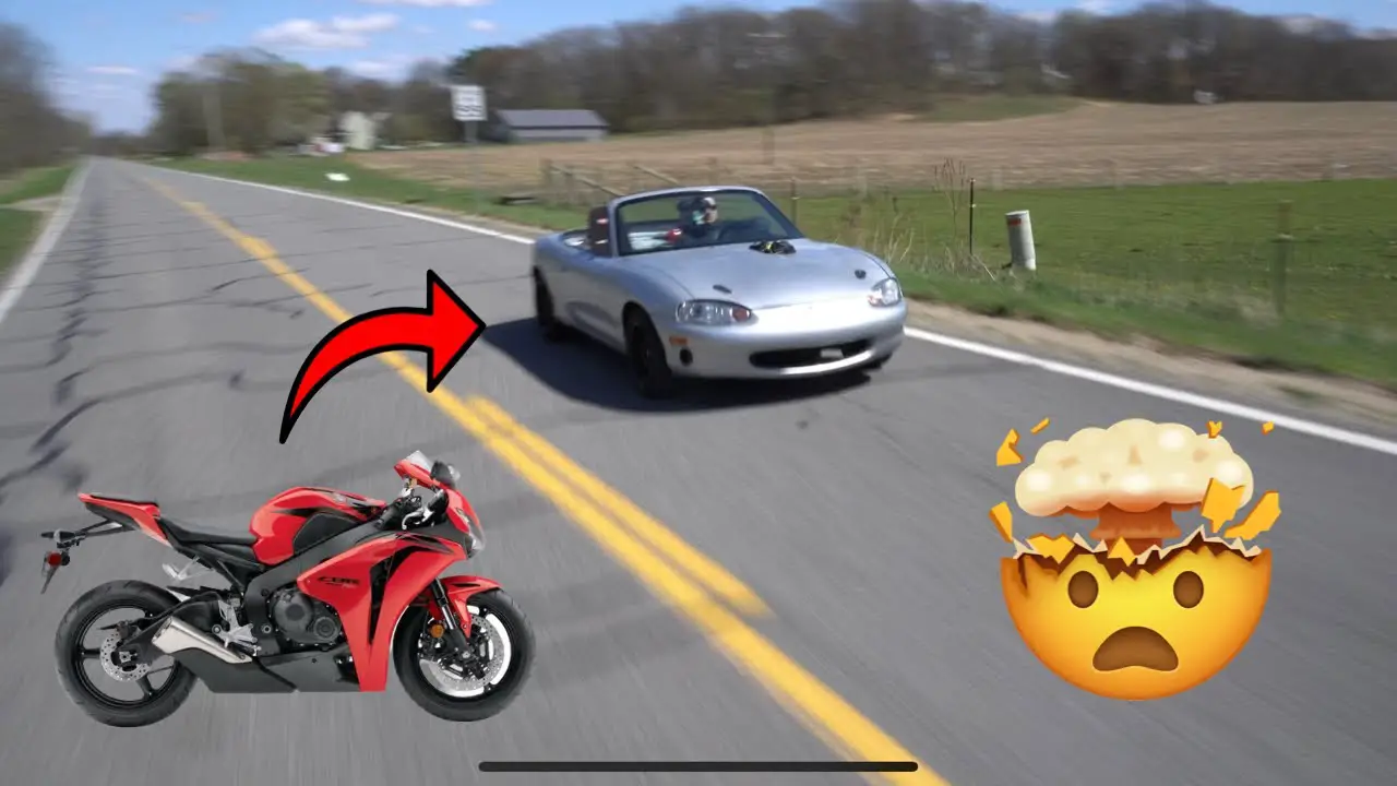 BRUTAL SOUND! 13000 RPM Bike swapped Miata RAW footage