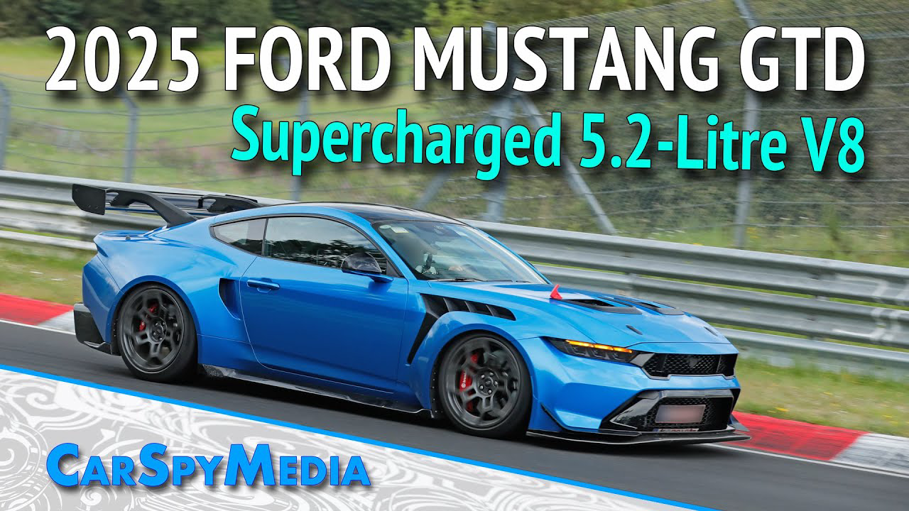 Supercharged 5.2-Litre V8 ALL NEW HARDCORE 2025 Ford Mustang GTD in blue Continues Nürburgring Test