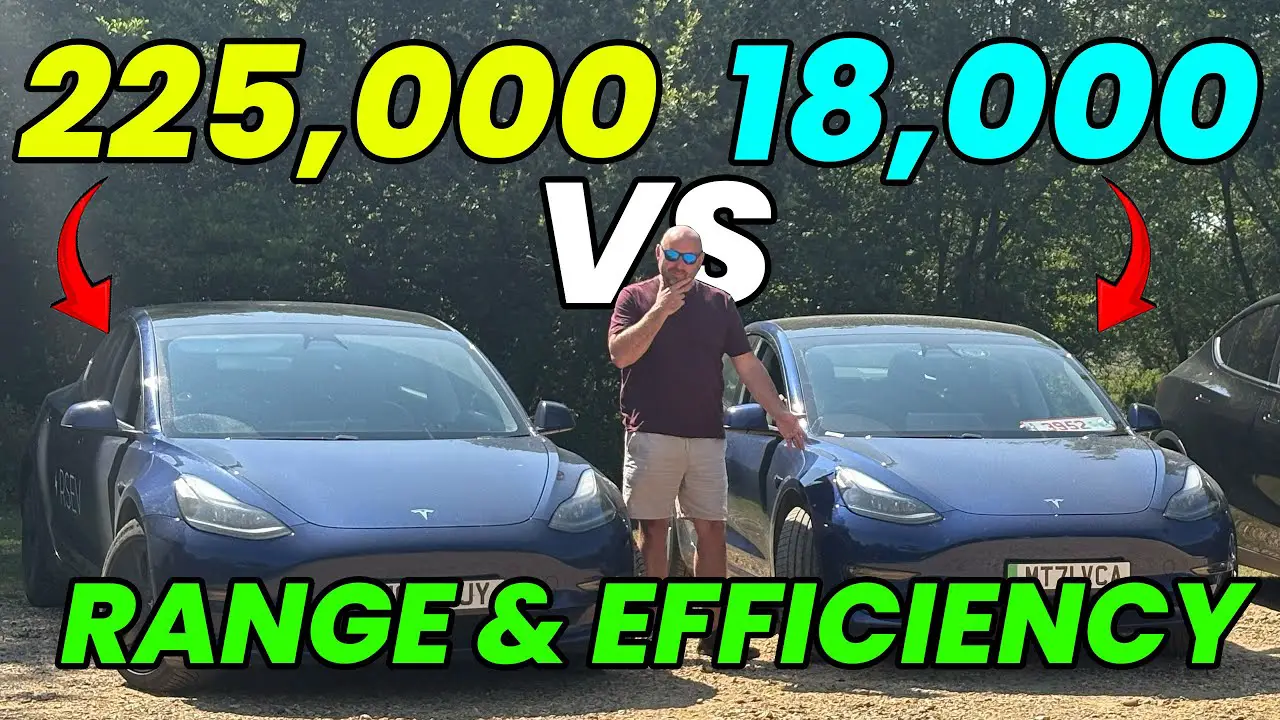 2 IDENTICAL Tesla's! 225,000 miles VS 18,000 miles | long-distance range and efficiency test