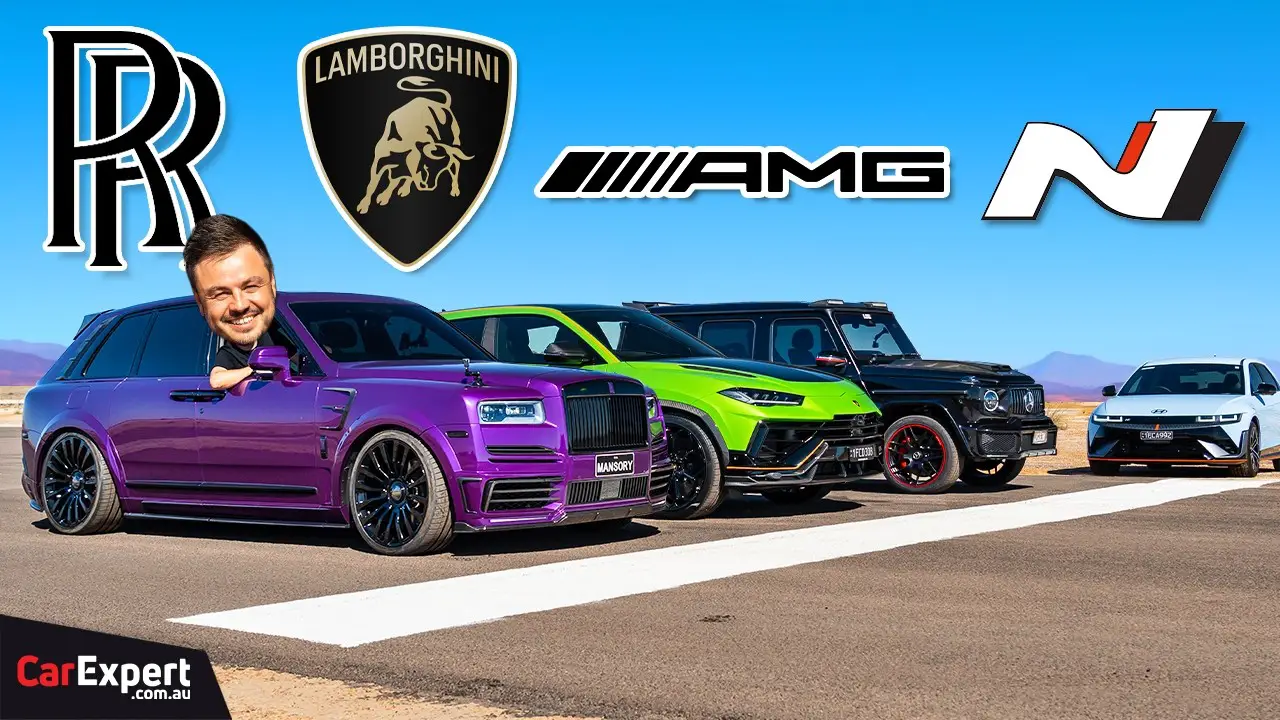 Lambo vs Rolls-Royce vs Mercedes-AMG vs electric Hyundai drag race