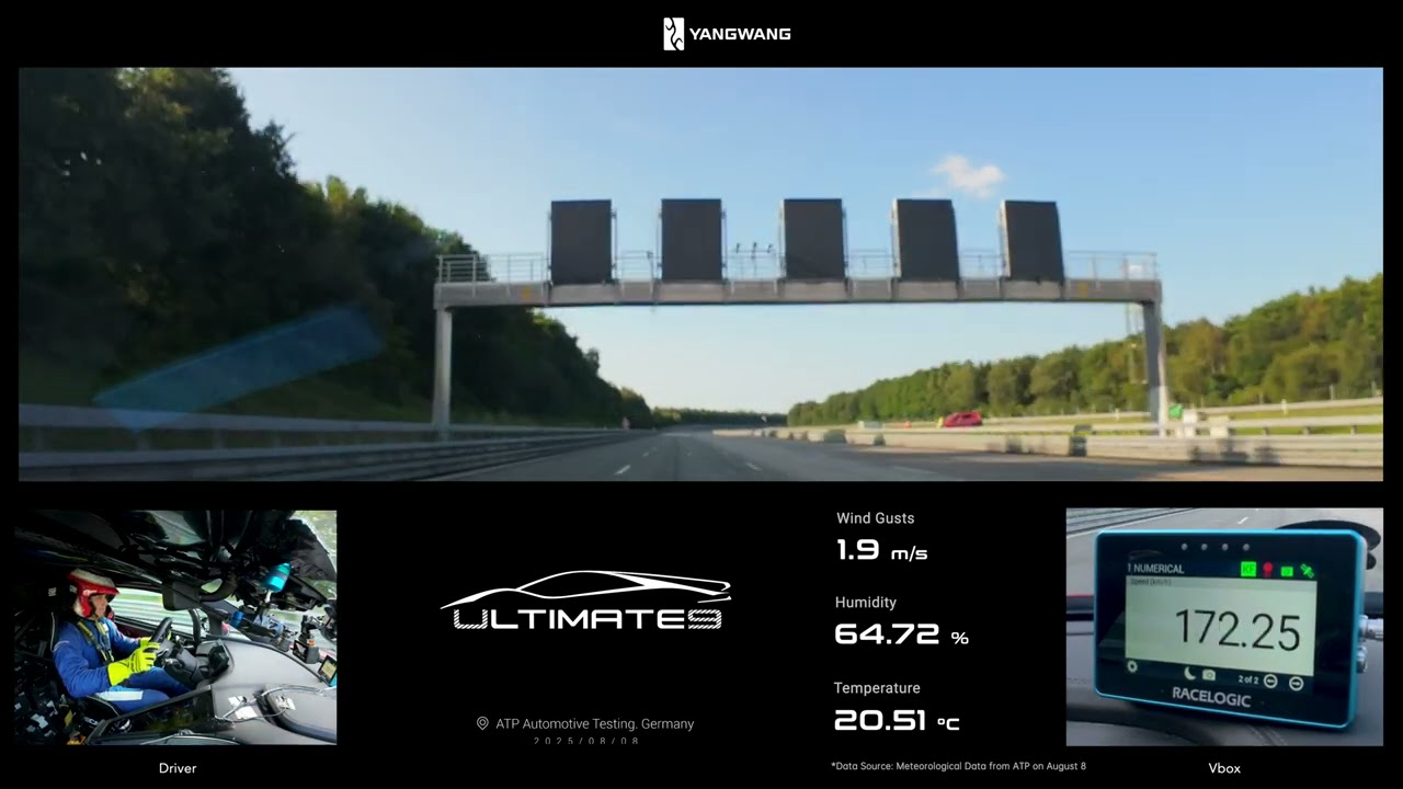 VBOX | YANGWANG U9 Track Edition test vehicle on ATP Papenburg