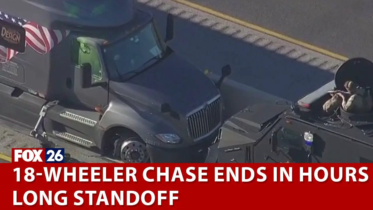 Harris County chase: 18-wheeler surrounded on I-10
